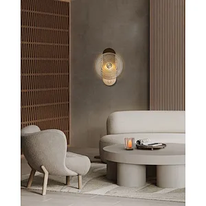 Modern Forms LED Dimmable Circular Ripple Glass Wall Lamp Indoor Wall Sconce