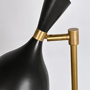 Modern style simple black Aluminum Cone Slanted Shade marble base desk reading lamp