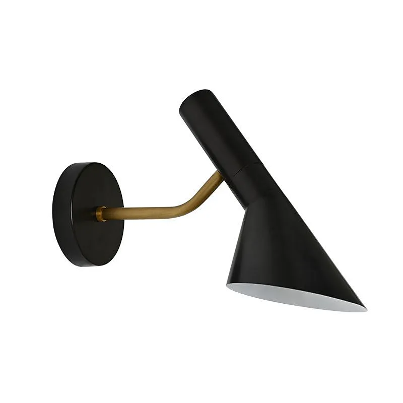 Modern style swing simple black Aluminum Cone Slanted Shade Sconce Wall reading Lamp