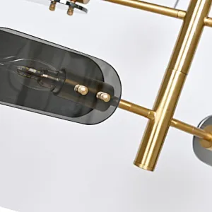 Modern smoky glass restaurant chandelier