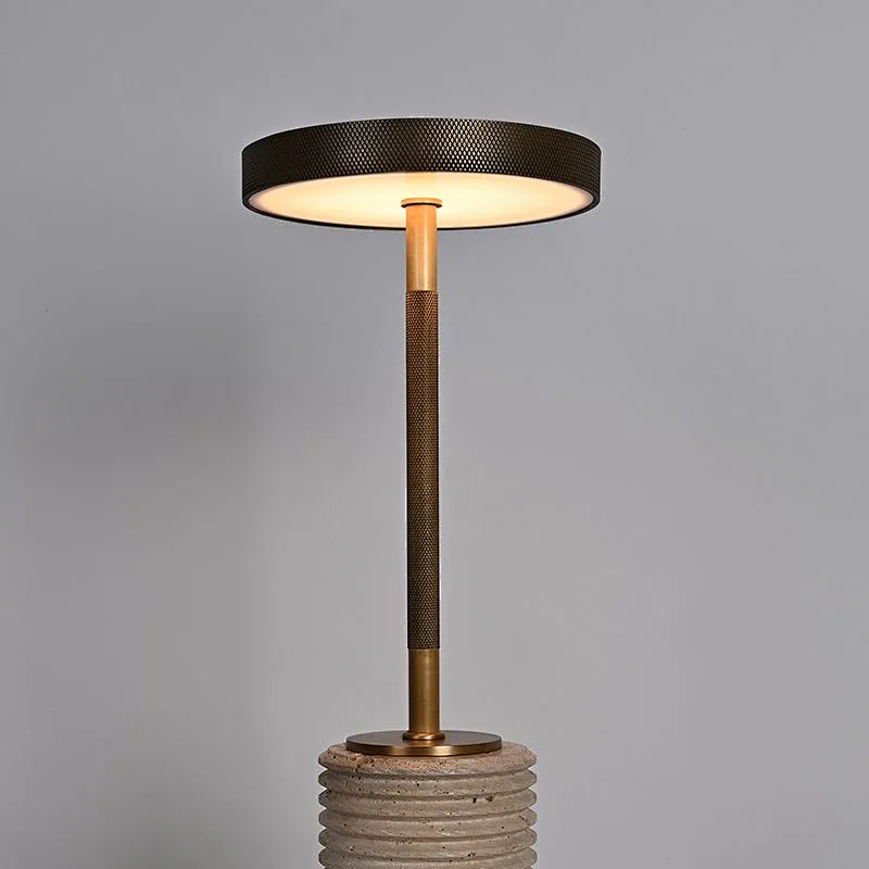 Minimalist LED Touch Table Light  Decoration Night Light Knurled Travertine Table Lamp