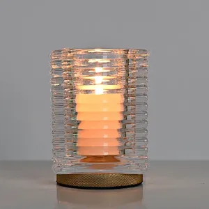 Diamond Knurled Base Mini Layering Glass Ice-cube Candlestick