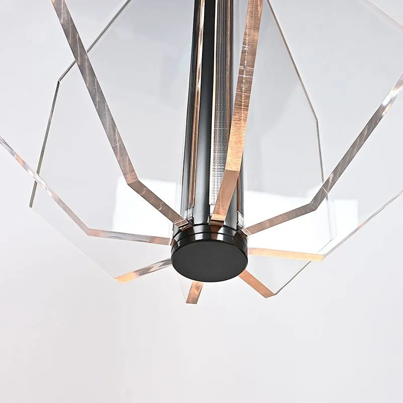 LED Octagonal acrylic hanging restaurant pendant lamp for dining room