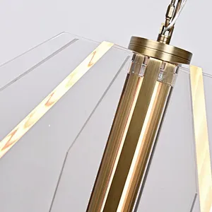 LED Octagonal acrylic hanging restaurant pendant light for dining room