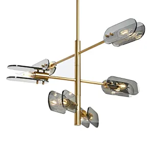 Modern smoky glass restaurant chandelier