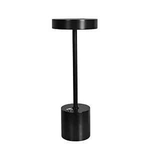 Mini Cordless LED Lamp Black Rechargeable Portable Table Light