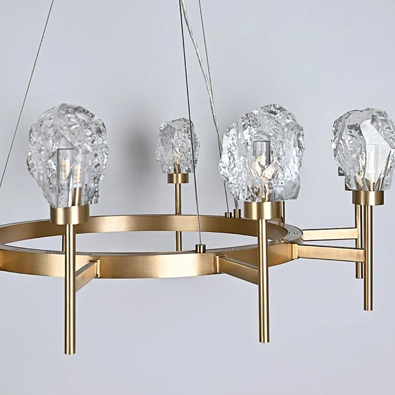 Modern Luxury Decorative Irregular Solid Crystal Glass Chandelier