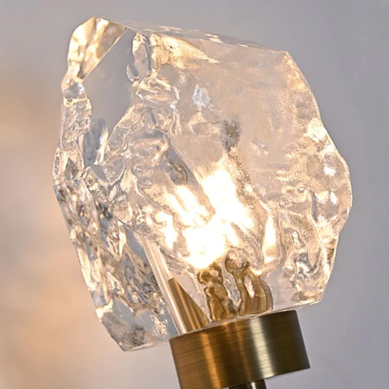 Modern Double Head Crystal Glass Wall Light  Irregular Solid Wall Lamp
