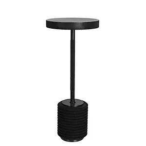 LED Steel Utilitaire Desk Lamp Minimalist Knurled Black Travertine Table Lamp
