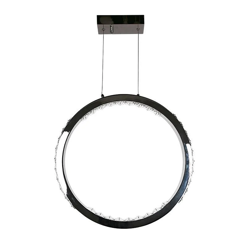 Hanging crystal glass LED ring pendant light ceiling light for dinning room