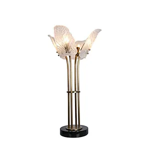 Fashioned Of Chic Glass Marble Base Table Lamp Steel Holder Decorative Table Light