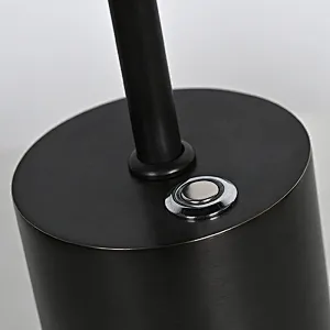 Mini Cordless LED Lamp Black Rechargeable Portable Table Light