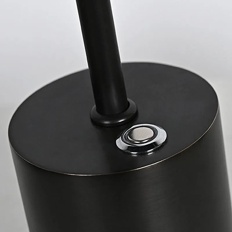 Mini Cordless LED Lamp Black Rechargeable Portable Table Light