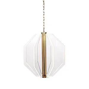 LED Octagonal acrylic hanging restaurant pendant light for dining room