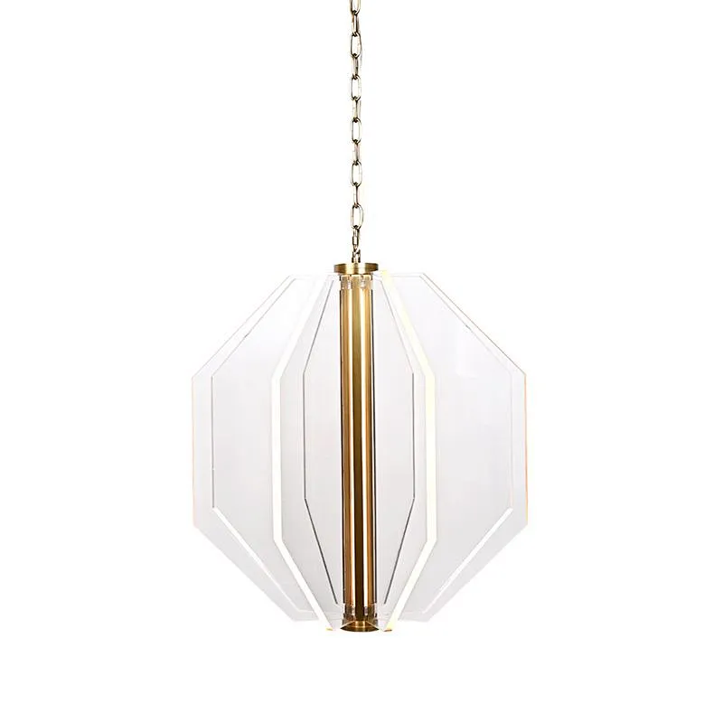 LED Octagonal acrylic hanging restaurant pendant light for dining room