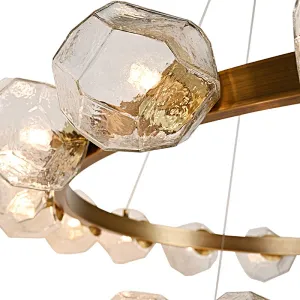 Polyhedral art glass chandelier antique brass pendant light