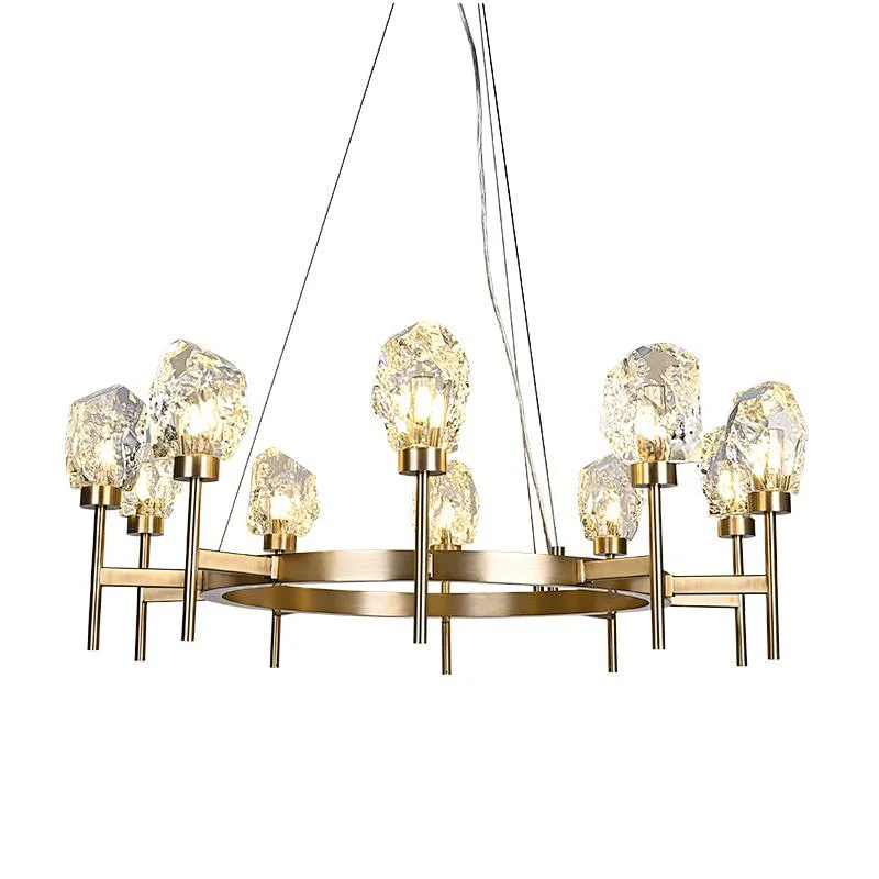 Modern Luxury Decorative Irregular Solid Crystal Glass Chandelier