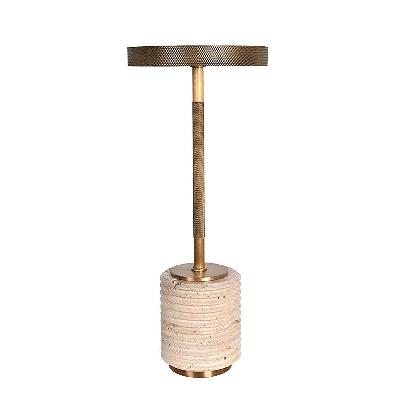 Minimalist LED Touch Table Light Decoration Night Light Knurled Travertine Table Lamp