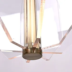 LED Octagonal acrylic hanging restaurant pendant light for dining room