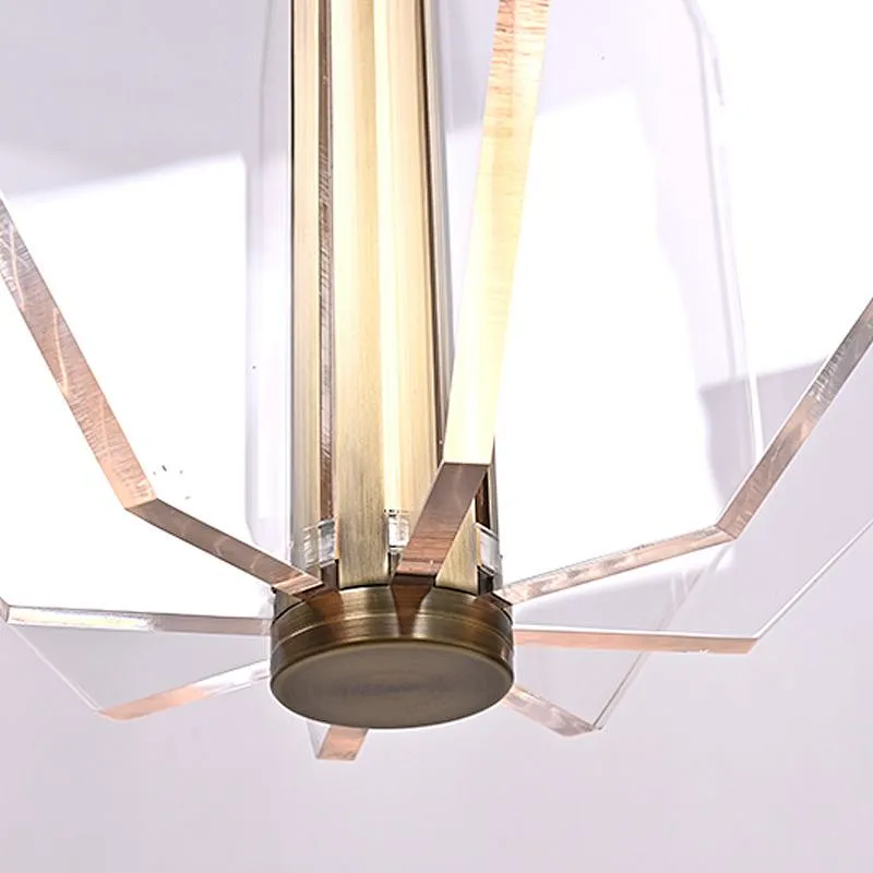 LED Octagonal acrylic hanging restaurant pendant light for dining room