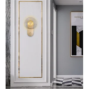 New Design Rotation Dimmable Button Led Wall Light Circular Ripple Glass Wall Lamp