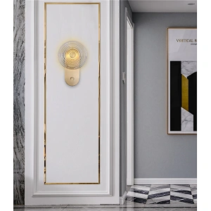 New Design Rotation Dimmable Button Led Wall Light Circular Ripple Glass Wall Lamp