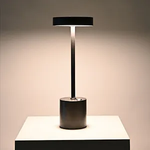 Mini Cordless LED Lamp Black Rechargeable Portable Table Light