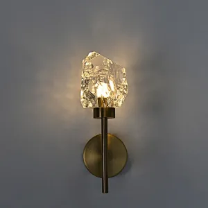 Single Head Solid Wall Lamp Clear Irregular Crystal Glass Wall Sconce