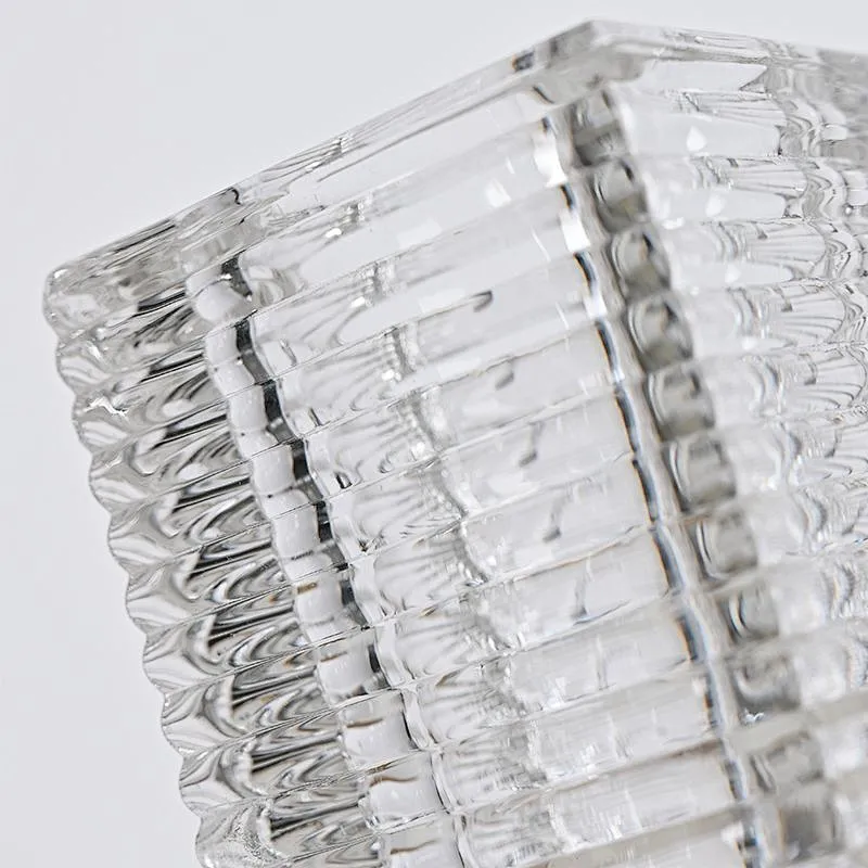 Diamond Knurled Base Mini Layering Glass Ice-cube Candlestick
