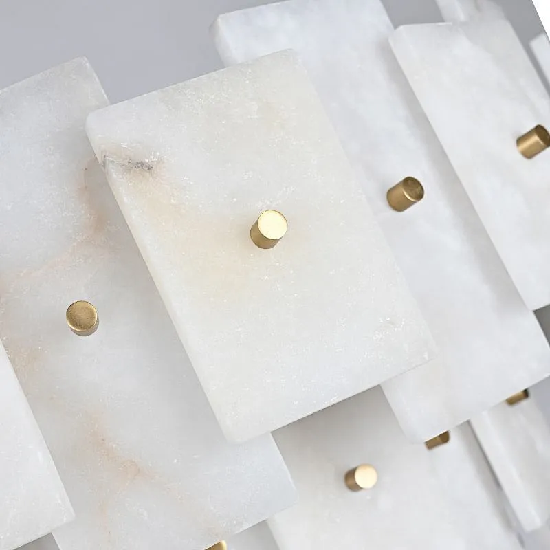 Layering 2-alabaster Sheet Chandelier In Steel Stainless