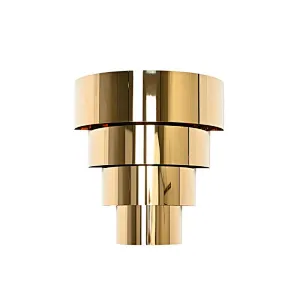 Indoor Semicircle Wall Light In Chrome Layered Curve Design Wall Lamp