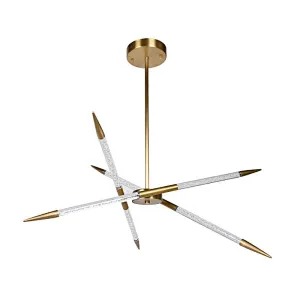 Antique brass finish modern style LED light source bubble acrylic spik chandelier for restaurant and living room