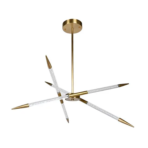 Antique brass finish modern style LED light source bubble acrylic spik chandelier for restaurant and living room