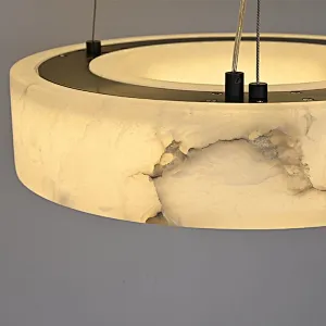 LED light source luxury alabaster ring chandelier pendant light for restaurant and living room