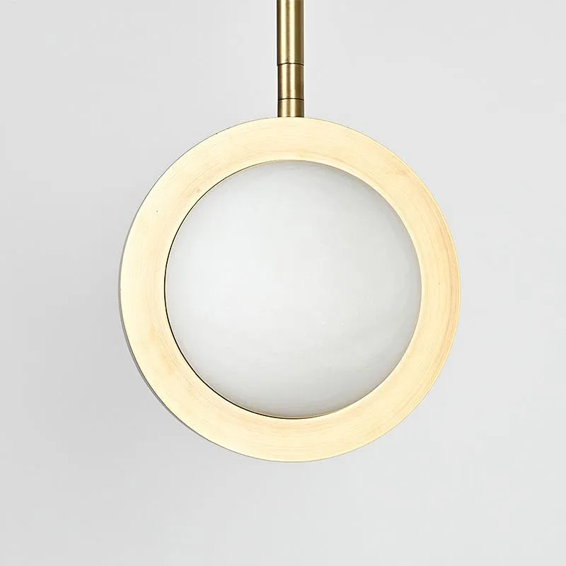 Antique brass finish single planet ball alabaster pendant lamp for restaurant and bedside