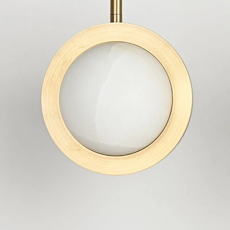 Antique brass finish 4 planet balls alabaster restaurant pendant light