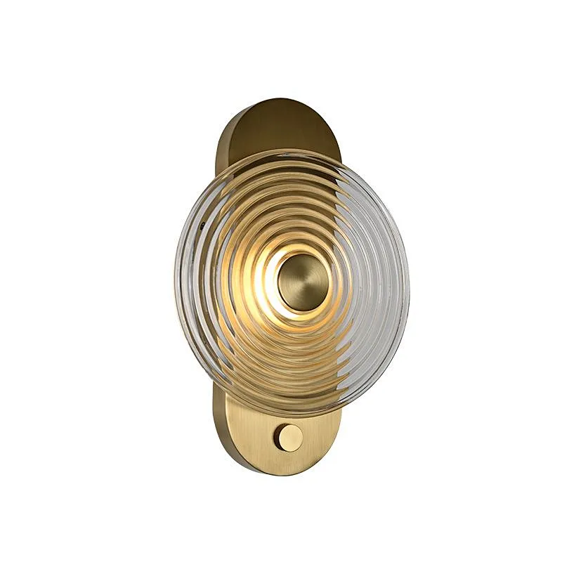 Modern Forms LED Dimmable Circular Ripple Glass Wall Lamp Indoor Wall Sconce