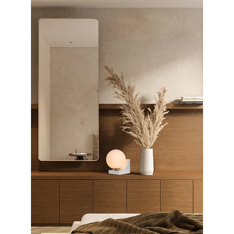 White slop sunshine milky glass gall bedside table lamp for bedroom and coffee table