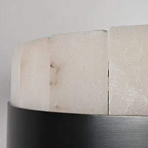 Simple luxury circular slice alabaster restaurant pendant light