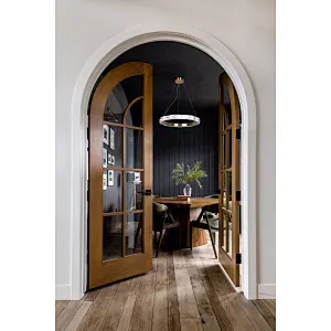 Antique brass finish LED light source layered alabaster decorative ring pendant light for restaurant and living room