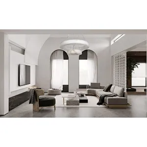 LED light source luxury alabaster ring chandelier pendant light for restaurant and living room
