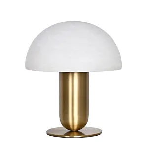 Antique brass mushroom alabaster bedside table lamp for bedroom and dining-table