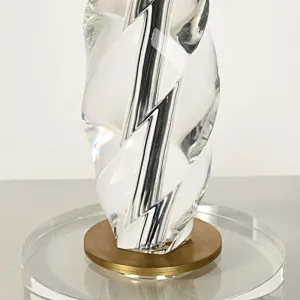 Spiral crystal glass bedside table lamp with fabric lampshade for living room sofa lamp