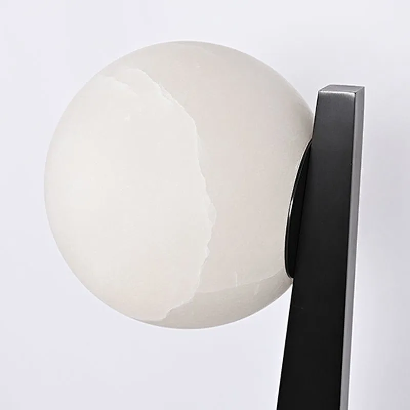 Bronze finish moon alabaster bedside table lamp for living room and bedroom