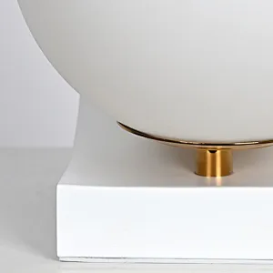 White slop sunshine milky glass gall bedside table lamp for bedroom and coffee table