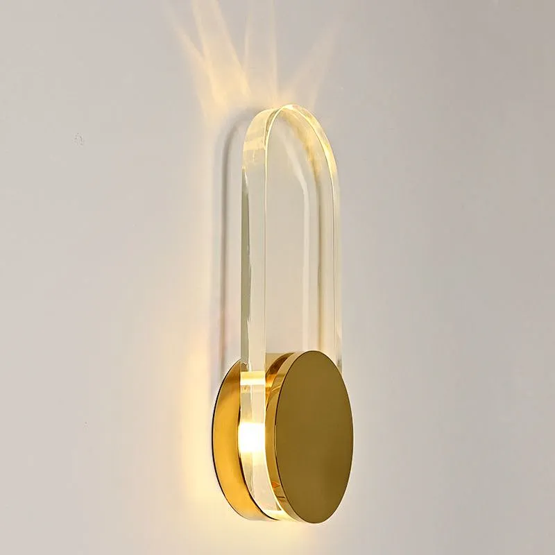 LED light source concise luxury crystal glass wall light