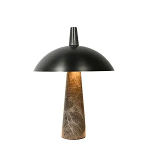 Bronze shade grey marble pillar retro bedside table lamp for bedroom