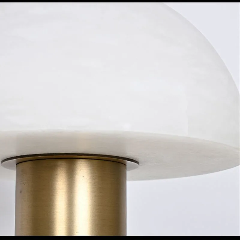 Antique brass mushroom alabaster desk table lamp for living room and study
