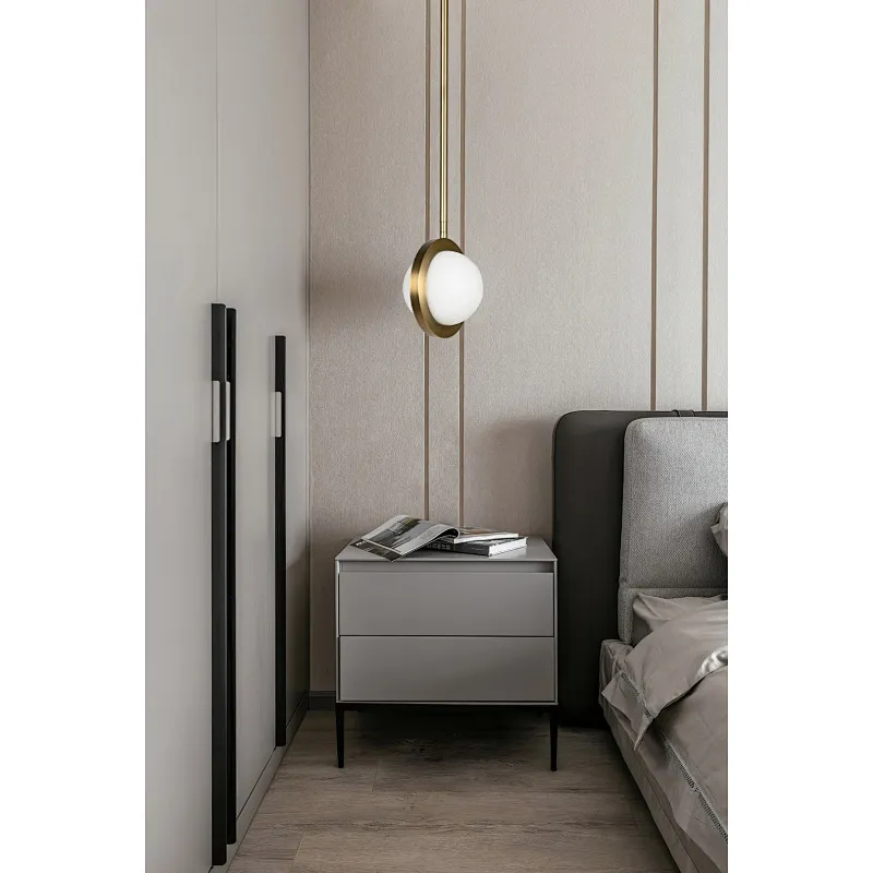 Antique brass finish single planet ball alabaster pendant lamp for restaurant and bedside