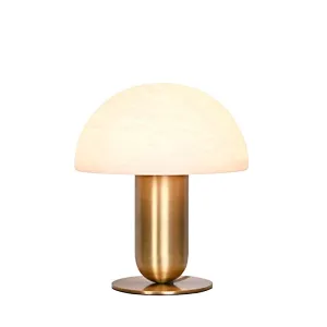 Antique brass mushroom alabaster bedside table lamp for bedroom and dining-table
